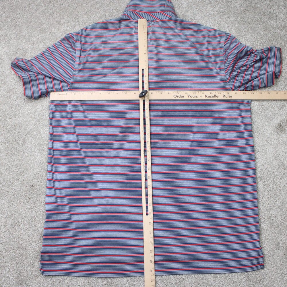 Vineyard Vines Performance Polo Shirt Mens Large Red/Blue Striped Stretch S/S - Picture 11 of 14